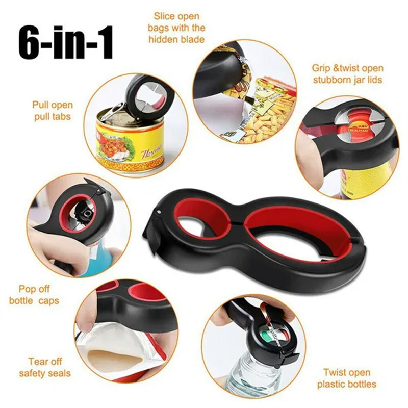 6 in 1 apribottiglie tappo a v - Kitchen Gadgets Jar Openers recensione e prezzo