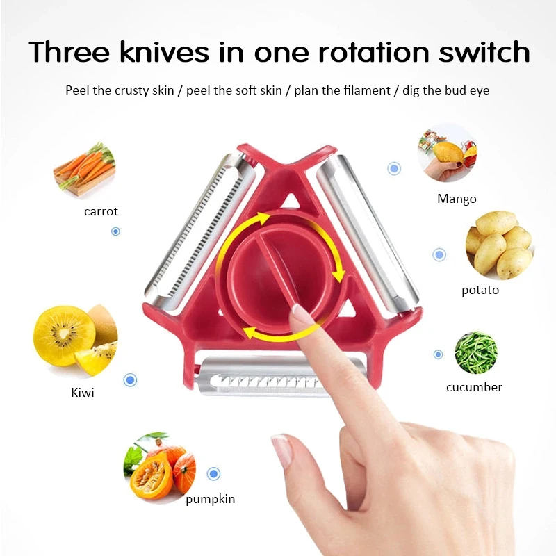 Set di 3 Pelatrici Magiche 3-i - Household Kitchen Gadgets Vegetable Cutter Silk Cutter recensione e prezzo